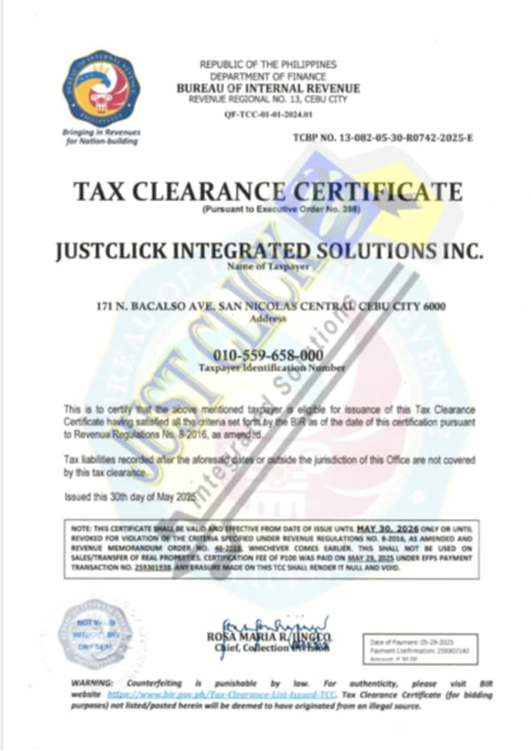 Tax Clearance Certificate
